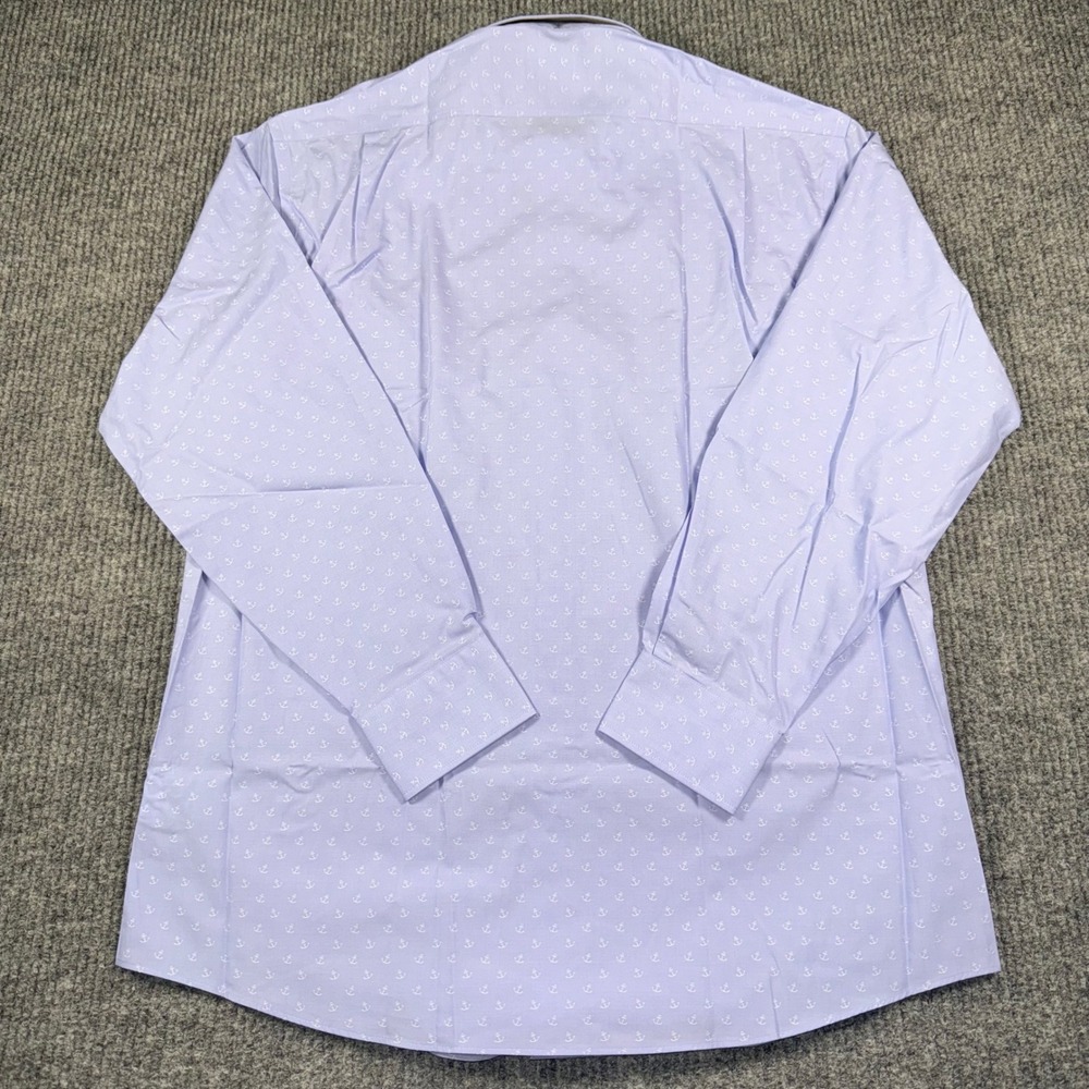 Tommy Hilfiger Mens Regular Fit Non-Iron Anchor Print Shirt Blue Large 16 34/35 - Picture 8 of 9